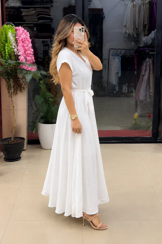 Avela Aahana Pure Cotton Button Maxi Dress