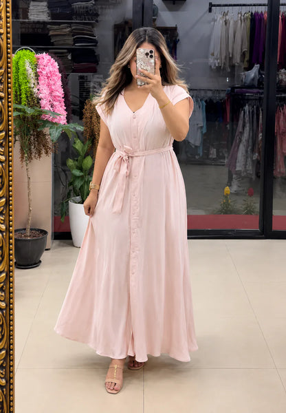Avela Aahana Pure Cotton Button Maxi Dress