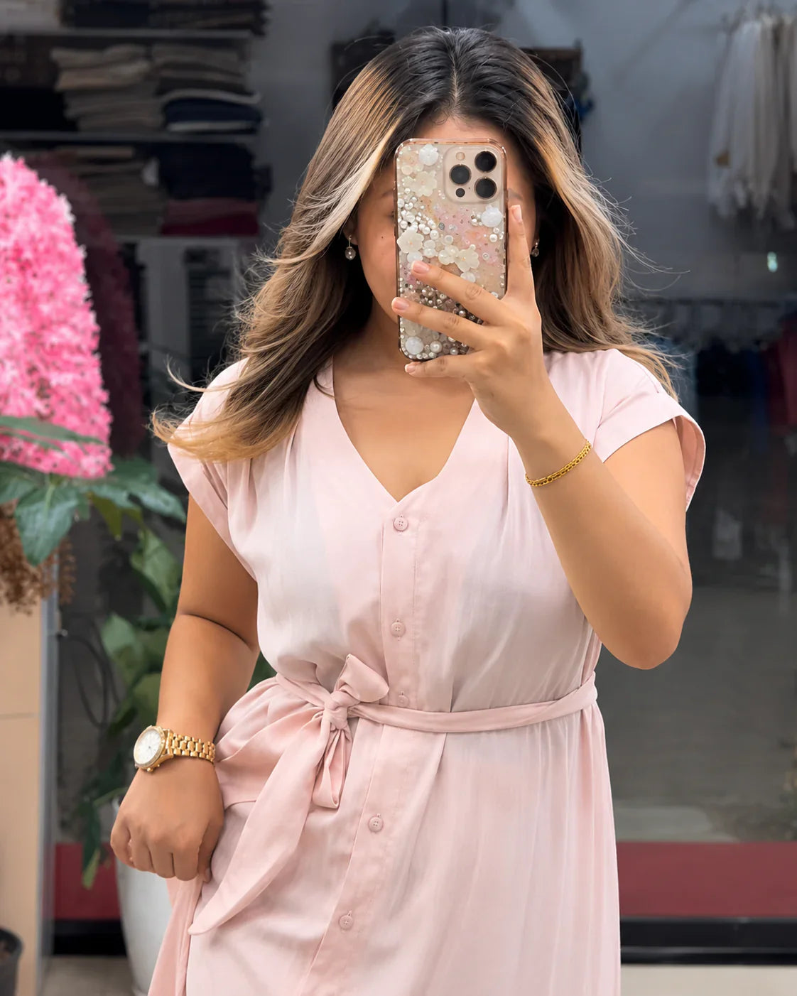 Avela Aahana Pure Cotton Button Maxi Dress
