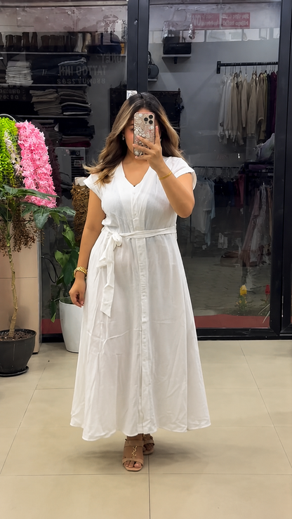 Avela Aahana Pure Cotton Button Maxi Dress