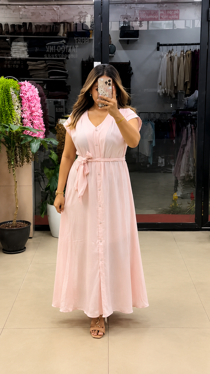 Avela Aahana Pure Cotton Button Maxi Dress
