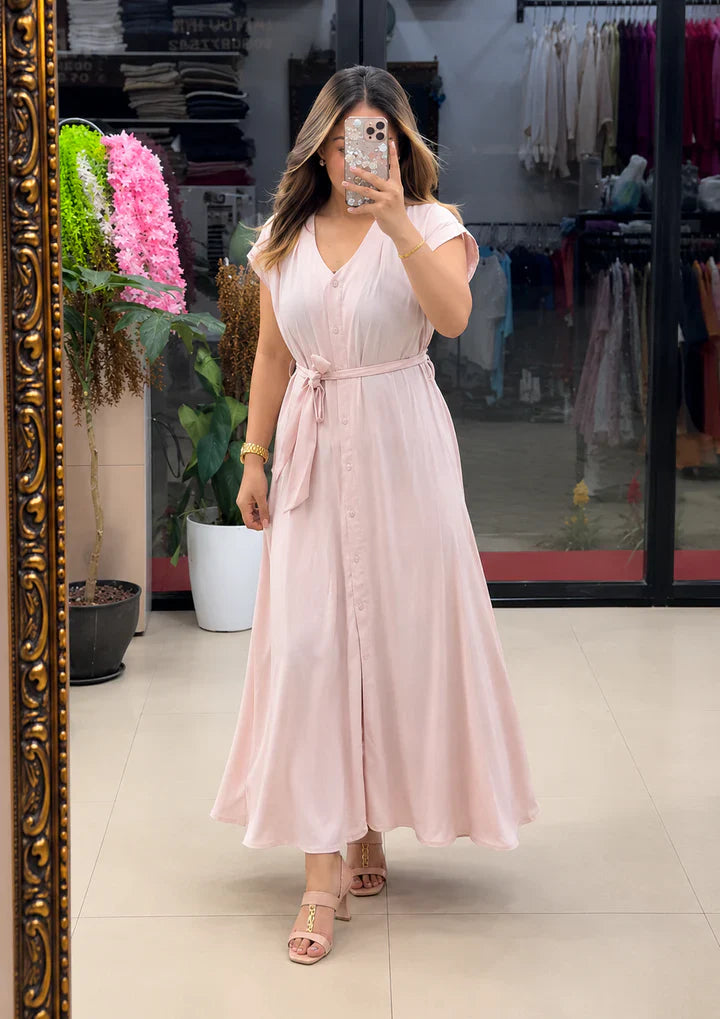 Avela Aahana Pure Cotton Button Maxi Dress