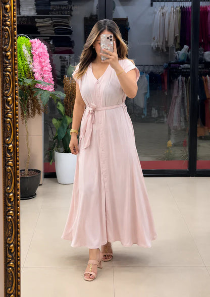 Avela Aahana Pure Cotton Button Maxi Dress